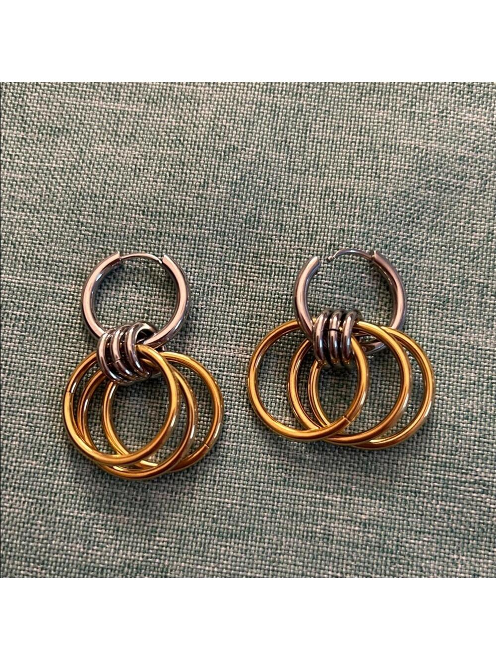 Gold and Silver Hoop Earrings
